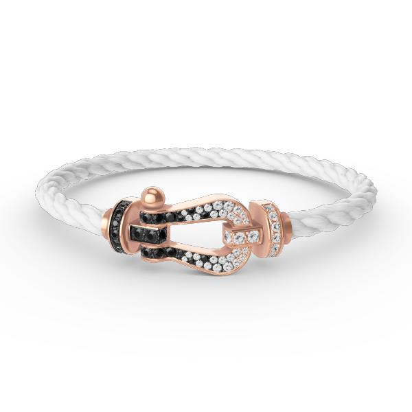 [Triumph Jewelry]FORCE LARGE HORSESHOE BLACK WHITE DIAMOND BRACELET ROSE GOLD