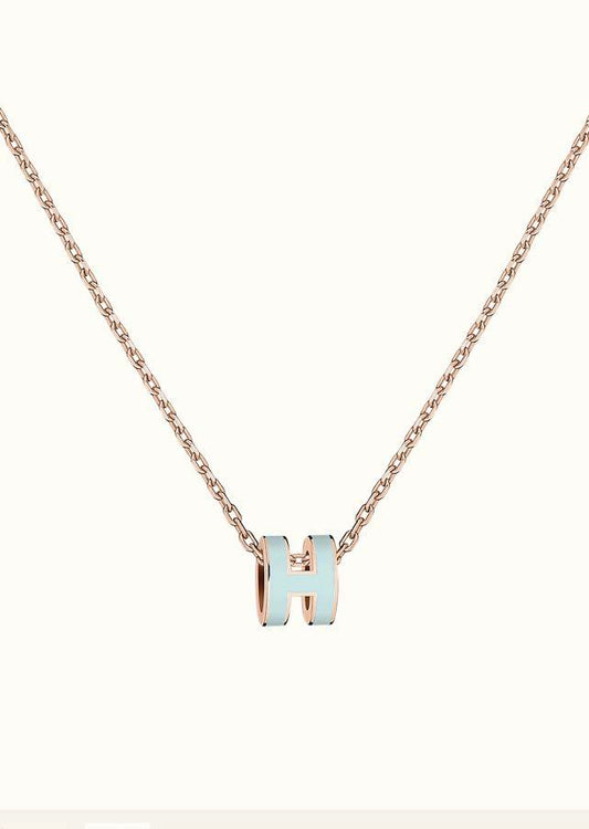 [Triumph Jewelry]POP H LIGHT BLUE NECKLACE
