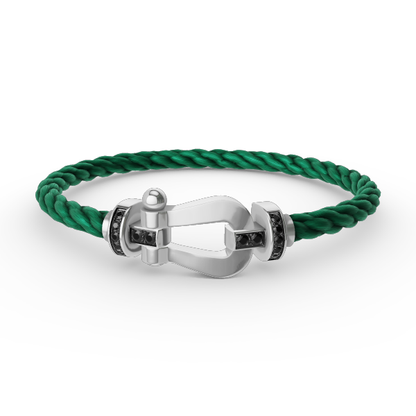 [Triumph Jewelry]FORCE LARGE HORSESHOE BLACK DIAMOND BRACELET SILVER