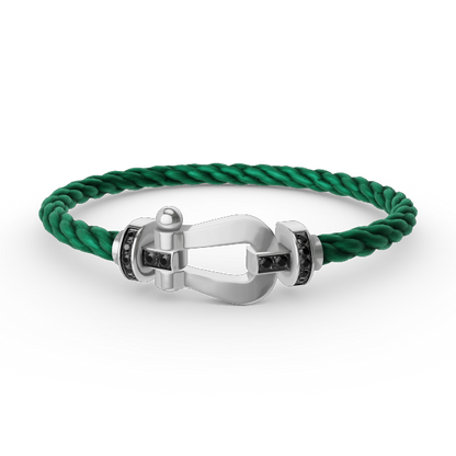 [Triumph Jewelry]FORCE LARGE HORSESHOE BLACK DIAMOND BRACELET SILVER