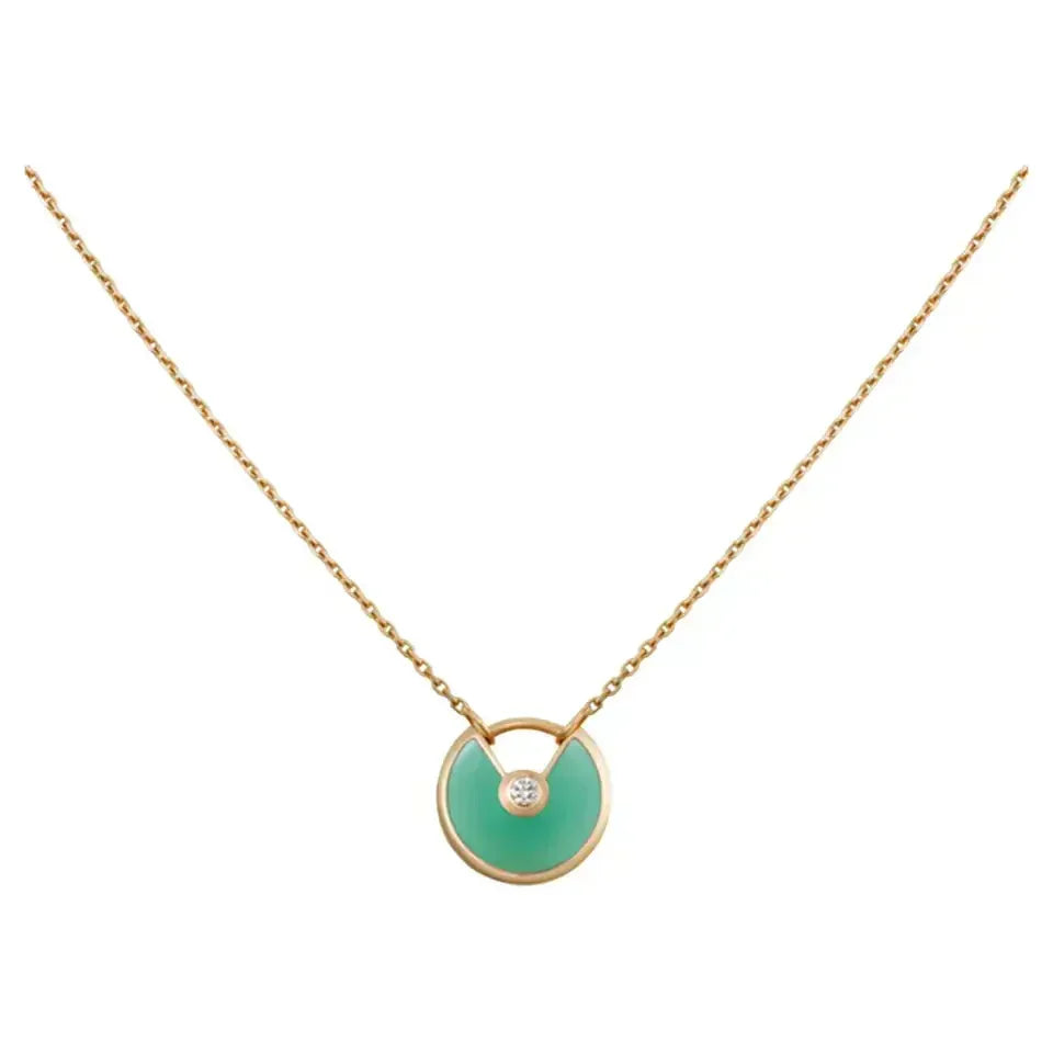 [Triumph Jewelry]AMULETTE GOLD MALACHITE NECKLACE