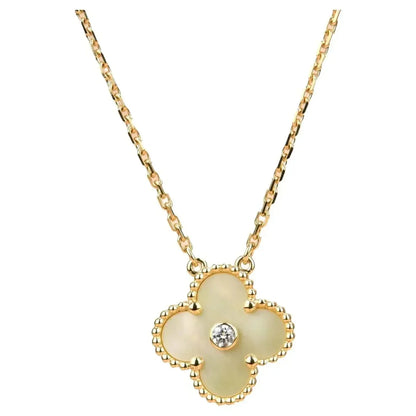 [Triumph Jewelry]CLOVER 15MM DIAMOND GOLD MOTHER OF PEARL NECKLACE