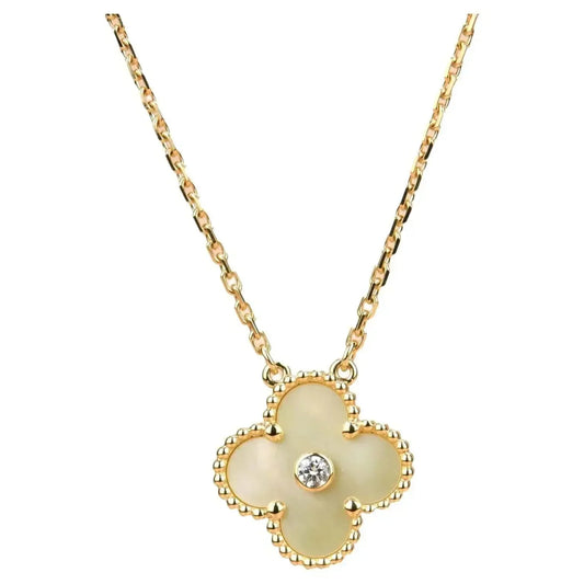[Triumph Jewelry]CLOVER 15MM DIAMOND GOLD MOTHER OF PEARL NECKLACE