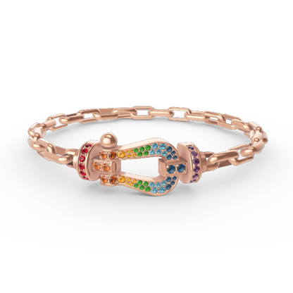[Triumph Jewelry]FORCE LARGE HORSESHOE CLASP  METAL BRACELET