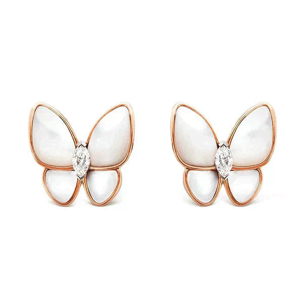[Triumph Jewelry]BUTTERFLY MOP DIAMOND EARRINGS