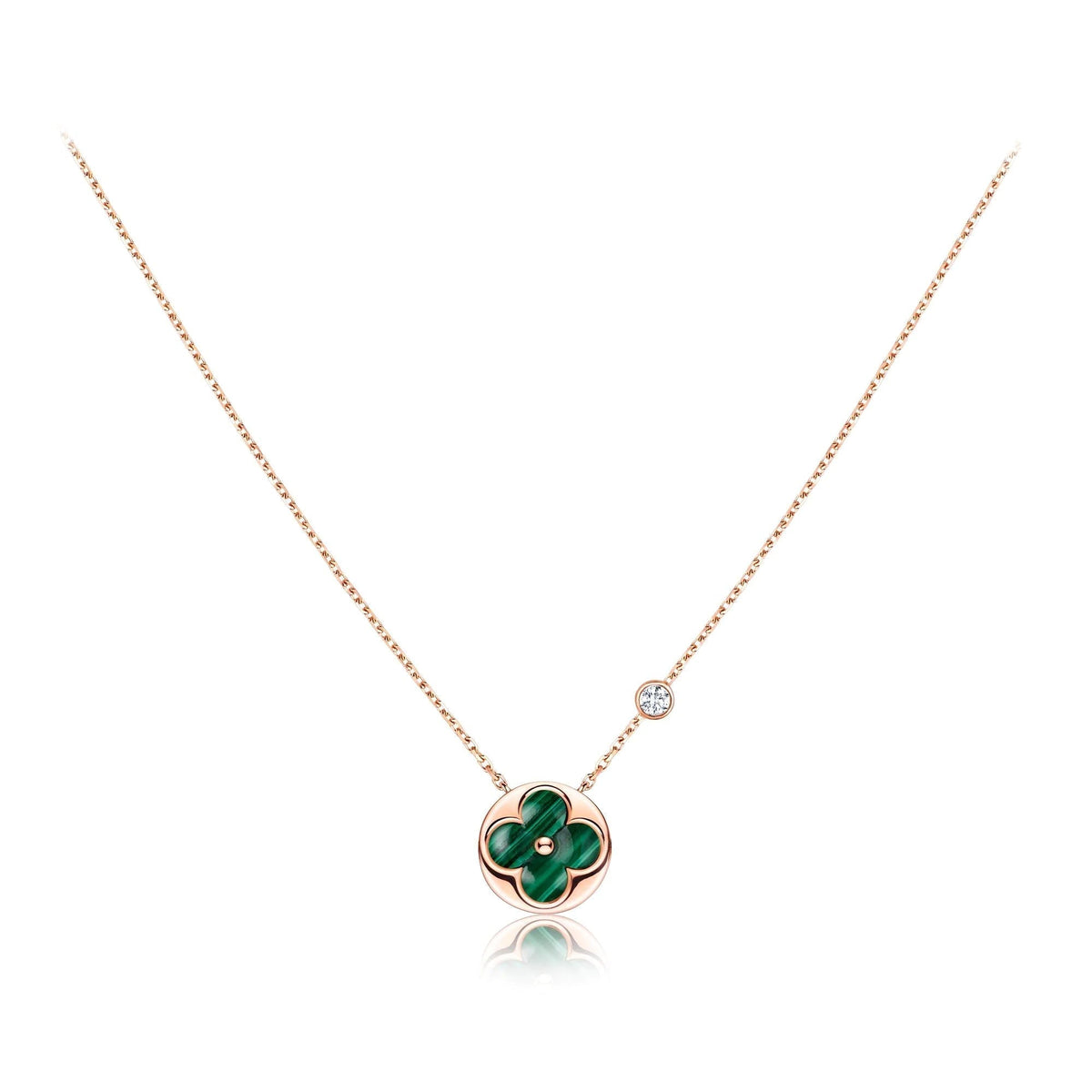 [Triumph Jewelry]SUN PEDANT PINK GOLD 1 DIAMOND NECKLACE