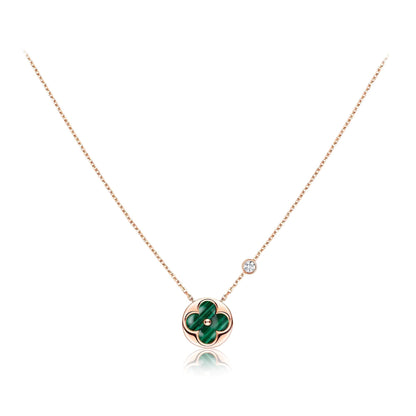 [Triumph Jewelry]SUN PEDANT PINK GOLD 1 DIAMOND NECKLACE