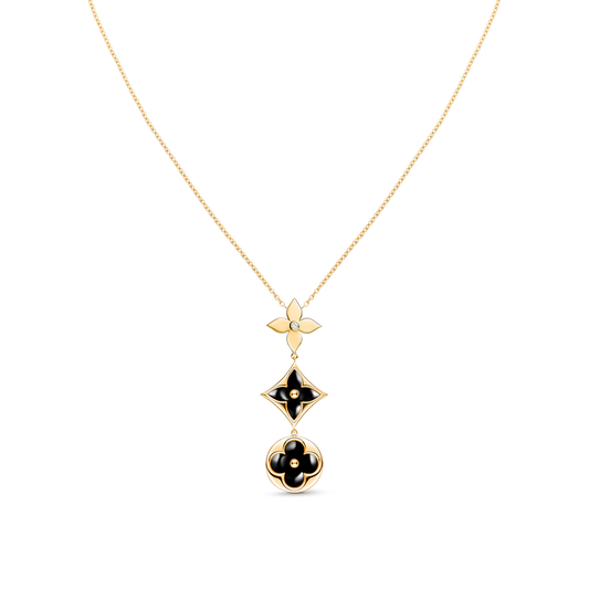 [Triumph Jewelry]STAR AND SUN ONYX PINK GOLD NECKLACE