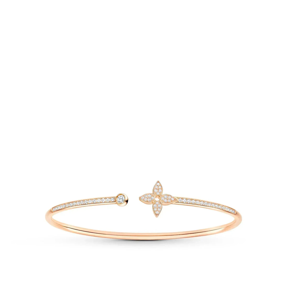 [Triumph Jewelry]IDYLLE PINK GOLD OPEN BRACELET DIAMOND PAVED