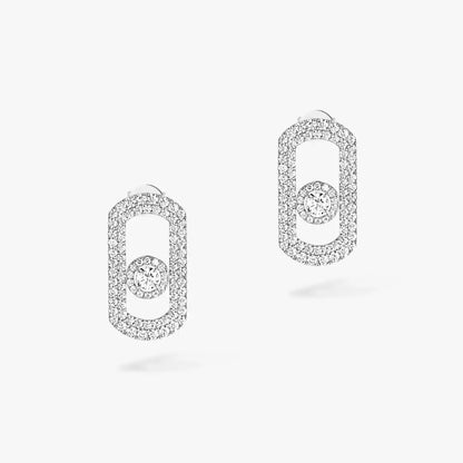 [Triumph Jewelry]So Move Pave_-Set Diamond Earrings in Silver