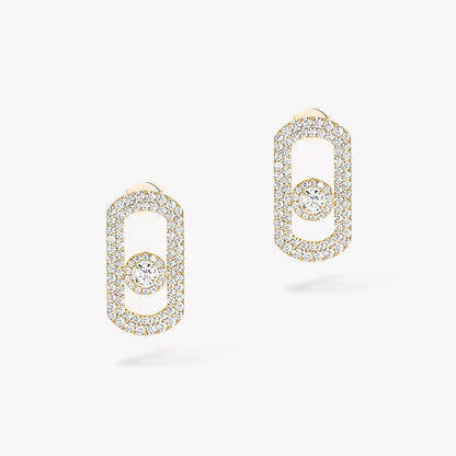 [Triumph Jewelry]So Move Pave_-Set Diamond Earrings in Silver