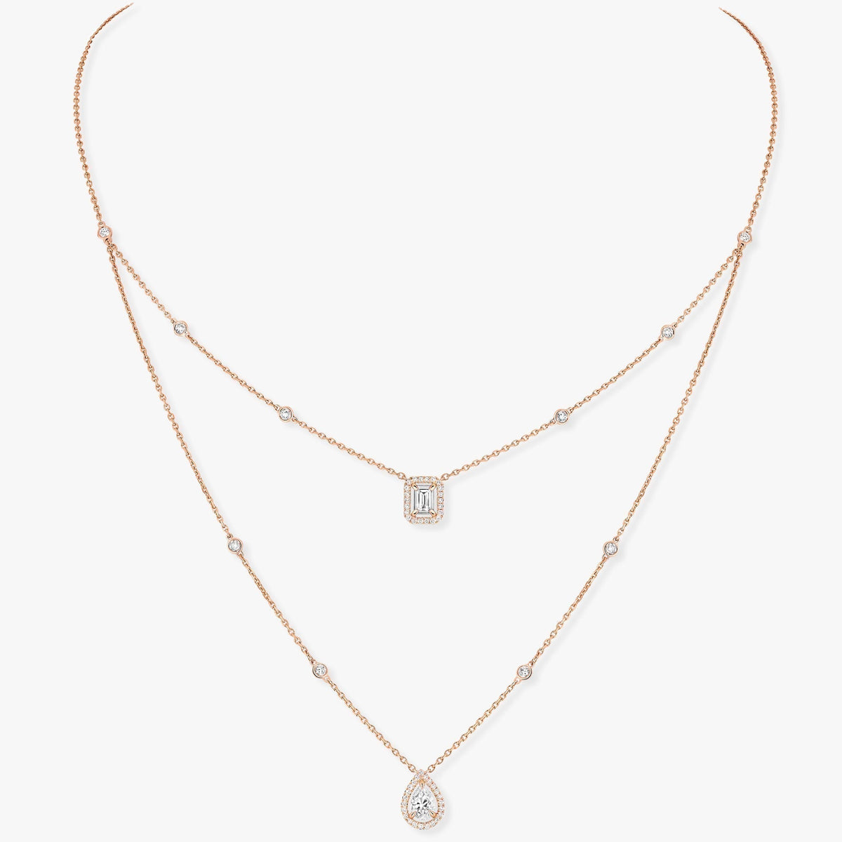 [Triumph Jewelry]MY TWIN 2 ROW DIAMOND NECKLACE