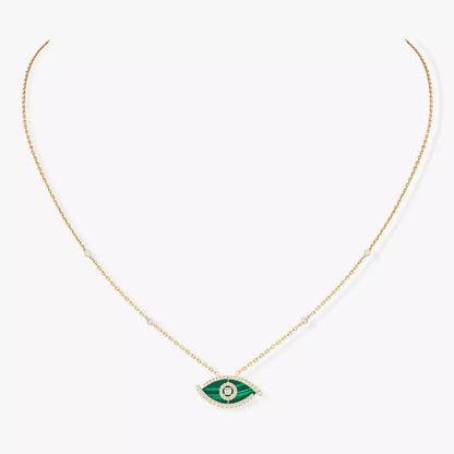 [Triumph Jewelry]Lucky Eye Diamond Necklace in Rose Gold and Turquoise