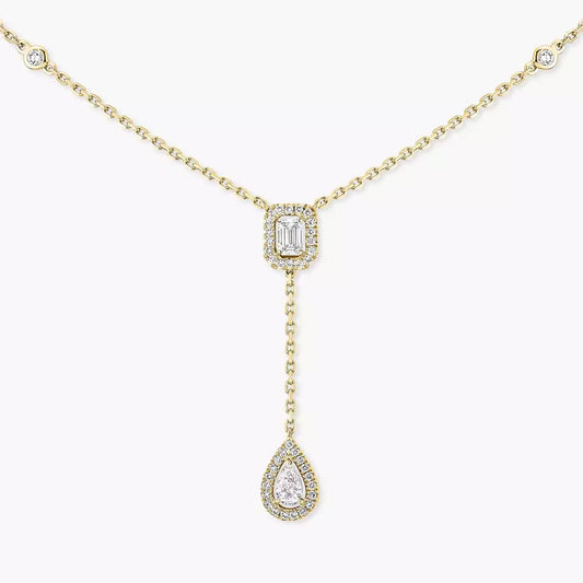 [Triumph Jewelry]Gold Diamond Tie Necklace