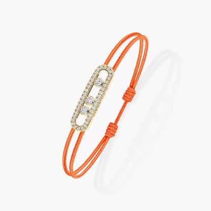 [Triumph Jewelry]MK Care(s) pink cord pavé bracelet