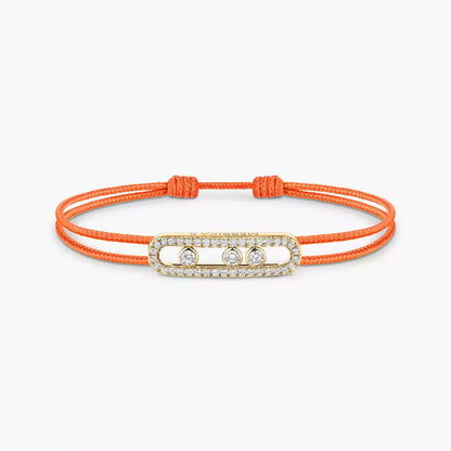 [Triumph Jewelry]MK Care(s) pink cord pavé bracelet