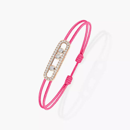 [Triumph Jewelry]MK Care(s) pink cord pavé bracelet