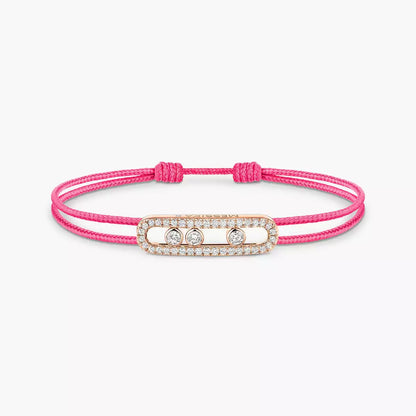 [Triumph Jewelry]MK Care(s) pink cord pavé bracelet