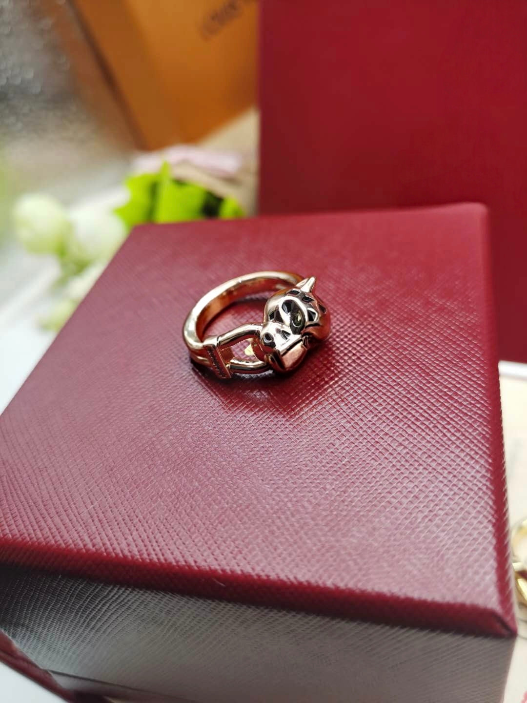 [Triumph Jewelry]LEOPARD-HEAD LEOPARD-PRINT COUPLE RING