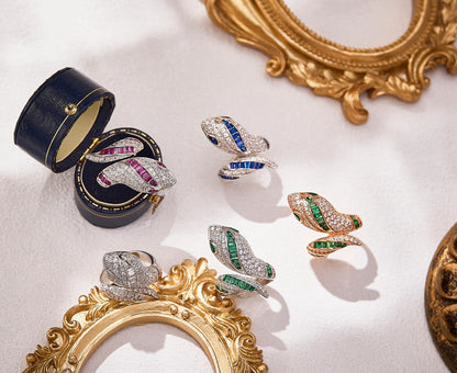 [Triumph Jewelry]BRAND NEW LUXURY BLUE SNAKE RING