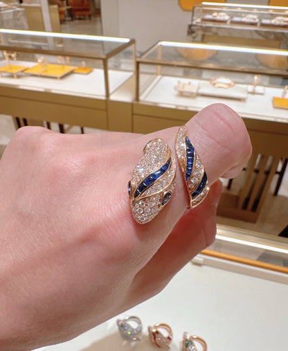 [Triumph Jewelry]BRAND NEW LUXURY BLUE SNAKE RING