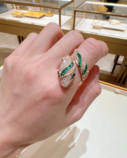 [Triumph Jewelry]BRAND NEW LUXURY GREEN SNAKE RING
