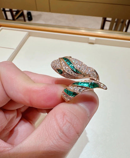 [Triumph Jewelry]BRAND NEW LUXURY GREEN SNAKE RING