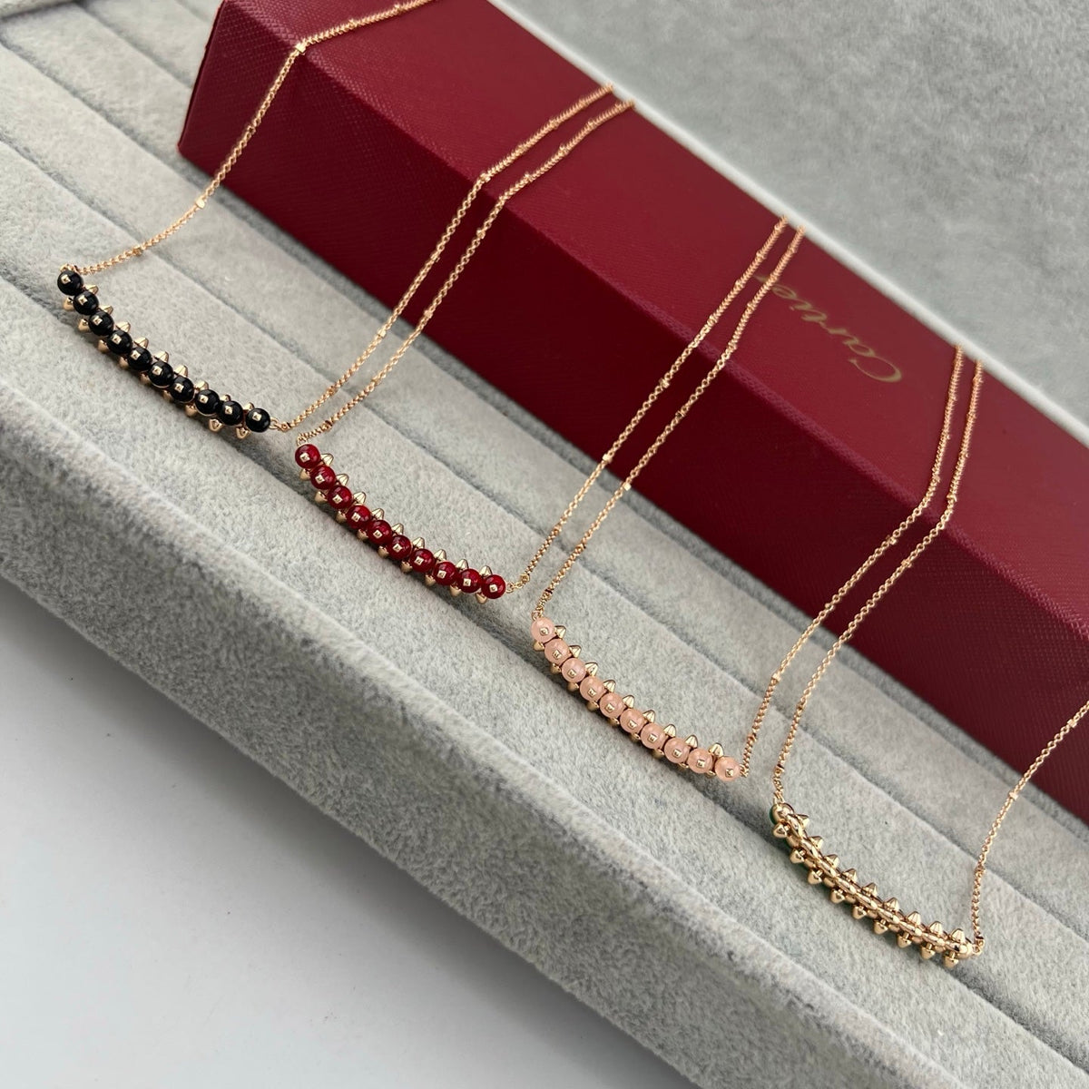 [Triumph Jewelry]NEW STUD COLORED GEM PENDANT NECKLACE