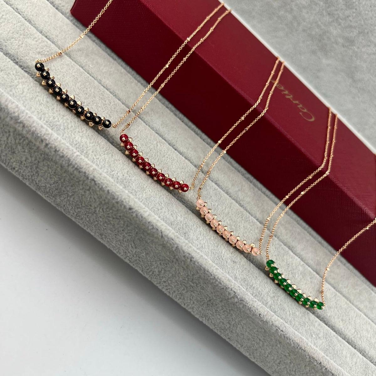 [Triumph Jewelry]NEW STUD COLORED GEM PENDANT NECKLACE