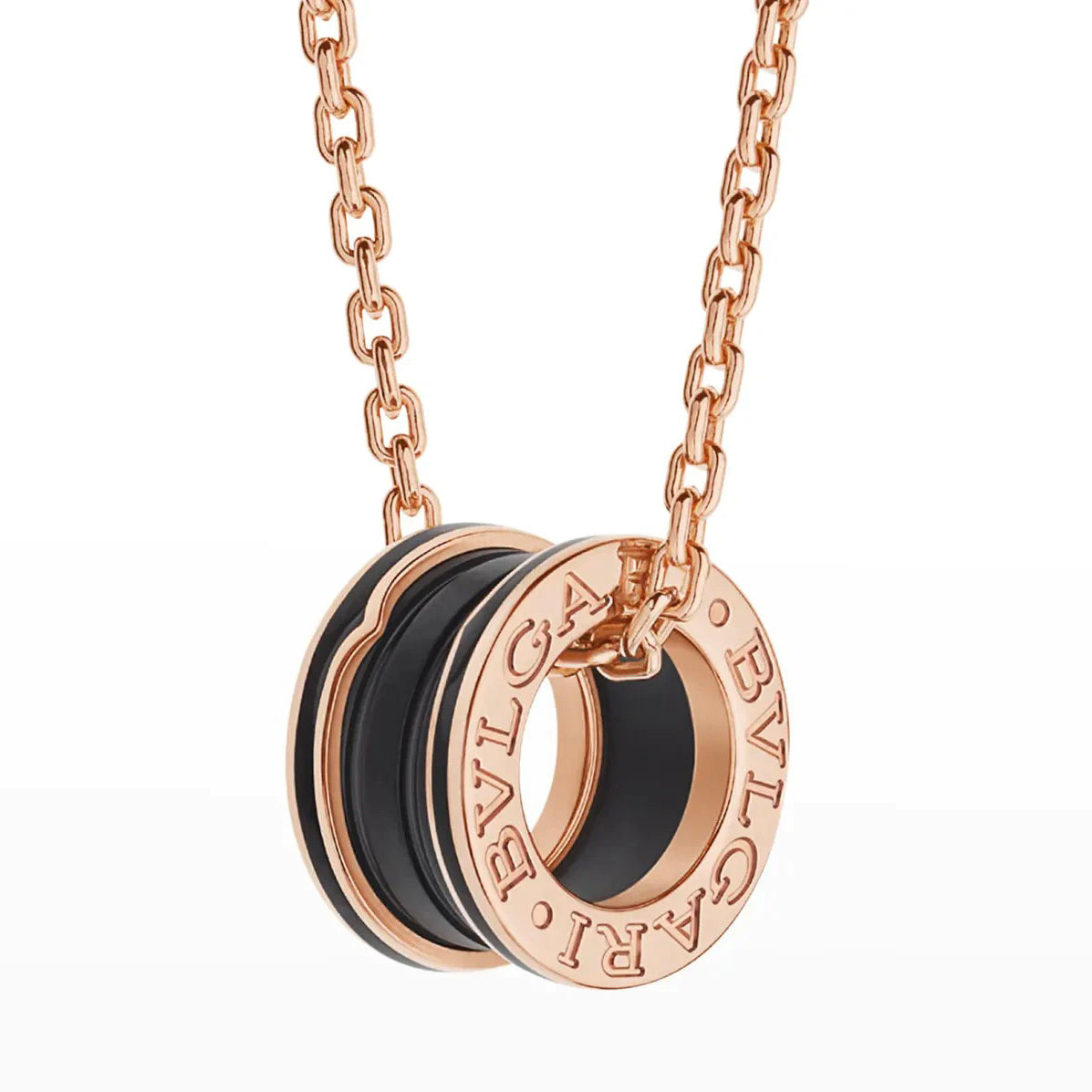 [Triumph Jewelry]ZERO 1 BLACK CERAMIC PINK GOLD NECKLACE