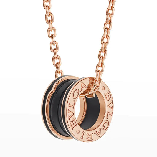 [Triumph Jewelry]ZERO 1 BLACK CERAMIC PINK GOLD NECKLACE