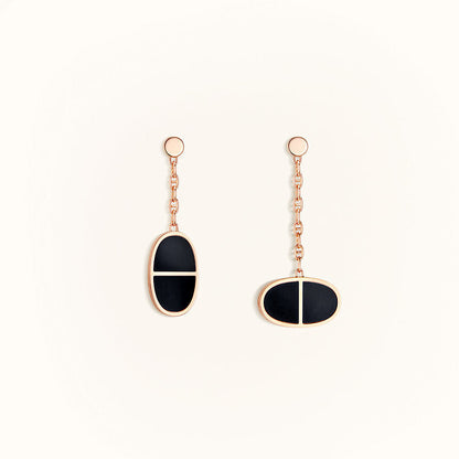 [Triumph Jewelry]CHAINE VERSO BLACK CERAMIC EARRINGS