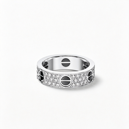 [Triumph Jewelry]LOVE RING 5.5MM DIAMONDS PAVED CERAMIC