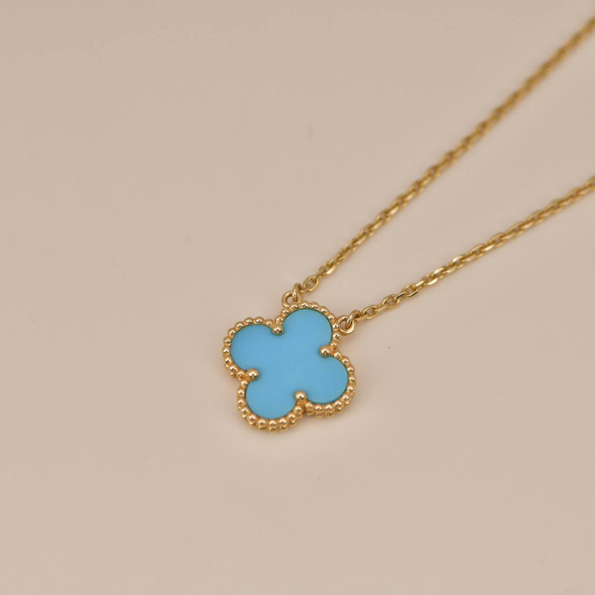 [Triumph Jewelry]CLOVER 15MM VINTAGE TURQUOISE NECKLACE