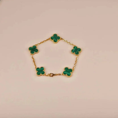 [Triumph Jewelry] CLOVER 5 MOTIF MALACHITE BRACELET COLLECTION