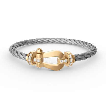[Triumph Jewelry]FORCE LARGE HORSESHOE HALF DIAMOND BRACELET GOLD