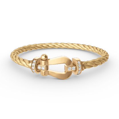 [Triumph Jewelry]FORCE LARGE HORSESHOE HALF DIAMOND BRACELET GOLD
