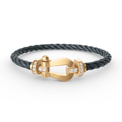 [Triumph Jewelry]FORCE LARGE HORSESHOE HALF DIAMOND BRACELET GOLD
