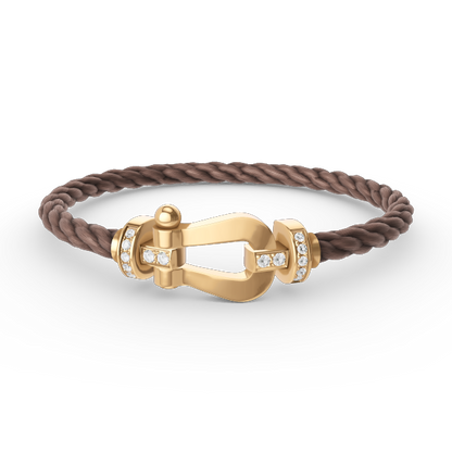 [Triumph Jewelry]FORCE LARGE HORSESHOE HALF DIAMOND BRACELET GOLD