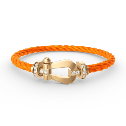 [Triumph Jewelry]FORCE LARGE HORSESHOE HALF DIAMOND BRACELET GOLD