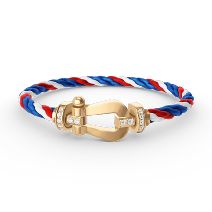 [Triumph Jewelry]FORCE LARGE HORSESHOE HALF DIAMOND BRACELET GOLD