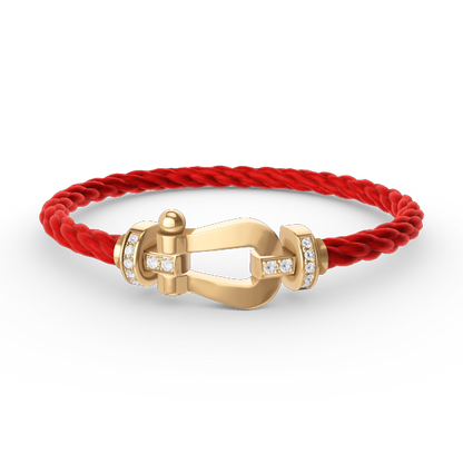 [Triumph Jewelry]FORCE LARGE HORSESHOE HALF DIAMOND BRACELET GOLD