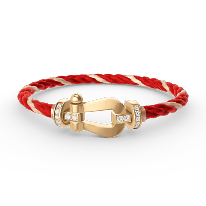[Triumph Jewelry]FORCE LARGE HORSESHOE HALF DIAMOND BRACELET GOLD
