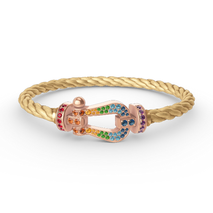 [Triumph Jewelry]FORCE LARGE HORSESHOE  COLORED DIAMOND BRACELET ROSE GOLD