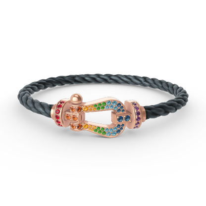 [Triumph Jewelry]FORCE LARGE HORSESHOE  COLORED DIAMOND BRACELET ROSE GOLD