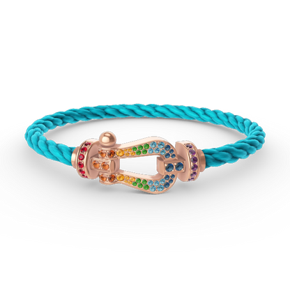 [Triumph Jewelry]FORCE LARGE HORSESHOE  COLORED DIAMOND BRACELET ROSE GOLD