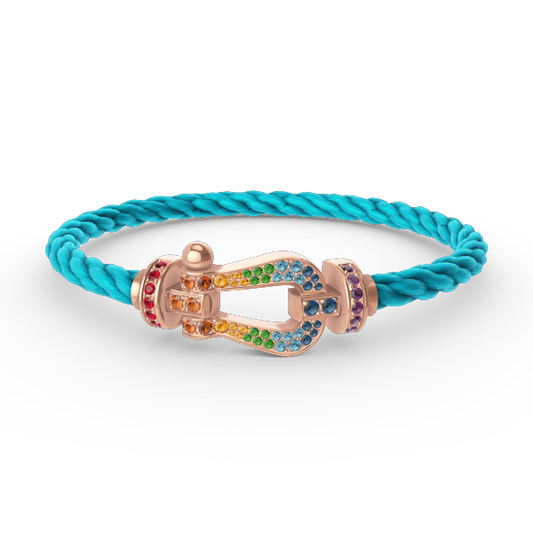 [Triumph Jewelry]FORCE LARGE HORSESHOE  COLORED DIAMOND BRACELET ROSE GOLD