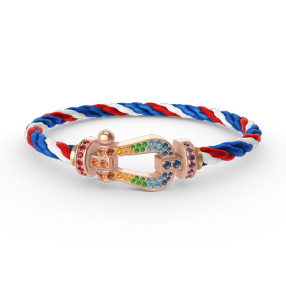 [Triumph Jewelry]FORCE LARGE HORSESHOE  COLORED DIAMOND BRACELET ROSE GOLD