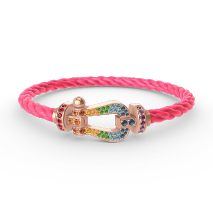 [Triumph Jewelry]FORCE LARGE HORSESHOE  COLORED DIAMOND BRACELET ROSE GOLD