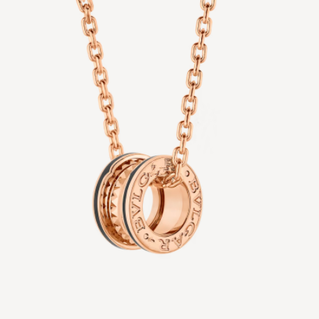 [Triumph Jewelry]ZERO 1 ROCK PEDANT PINK GOLD BLACK NECKLACE